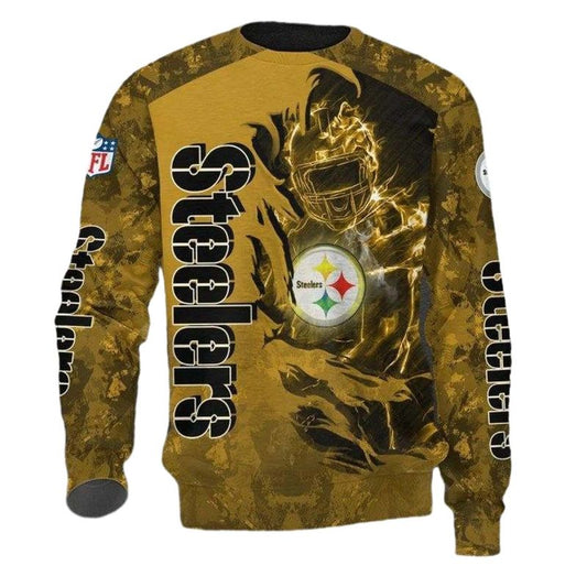Pittsburgh Steelers Dark Golden Camo AOP Sweatshirt - Moonbestprint