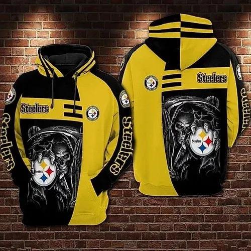 Pittsburgh Steelers Death Hoodie 3D, NFL Hoodie Moonbestprint