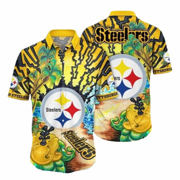 Pittsburgh Steelers Electric Wave Vibrant Hawaiian Shirt - Moonbestprint
