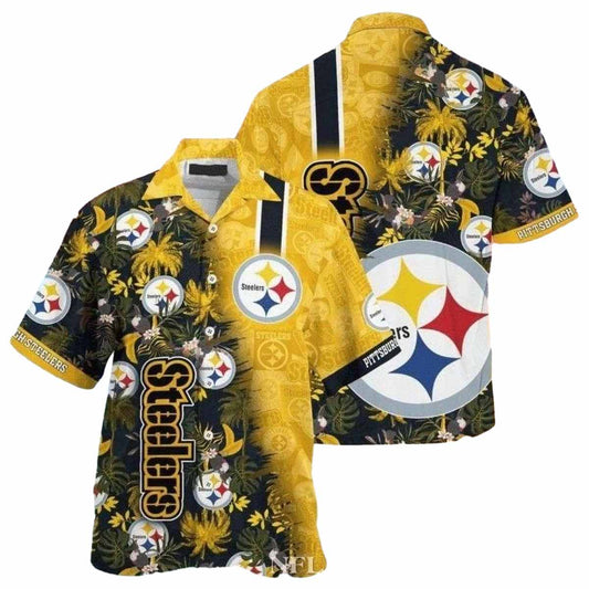 Pittsburgh Steelers Game Day Lei Festive Floral Hawaiian Shirt - Moonbestprint