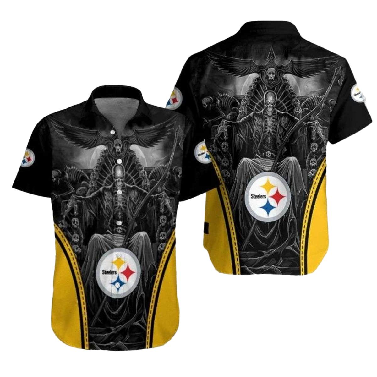 Pittsburgh Steelers Game Of Steelers Dead Skull Hawaiian Shirt - Moonbestprint