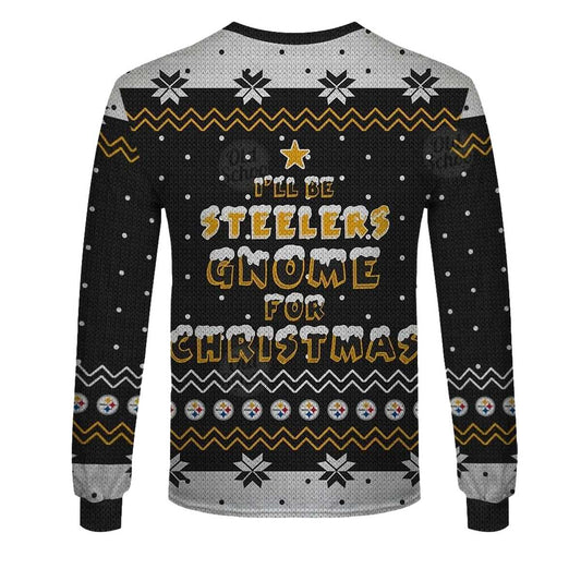 Pittsburgh Steelers Gnome Ugly Christmas Sweater AOP Sweatshirt - Moonbestprint