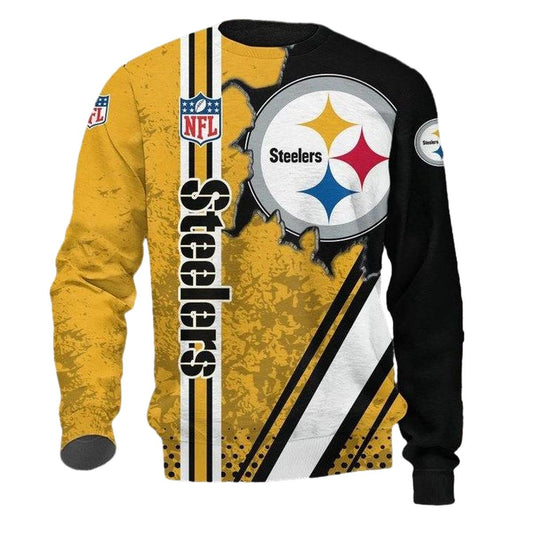Pittsburgh Steelers Golden Black Logo Special AOP Sweatshirt - Moonbestprint