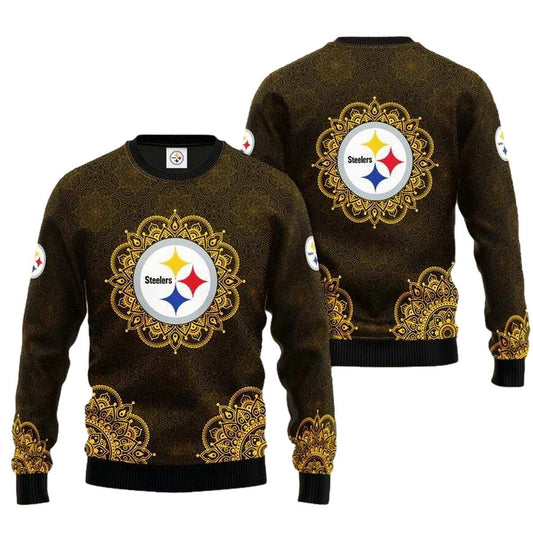 Pittsburgh Steelers Golden Special Logo AOP Sweatshirt - Moonbestprint