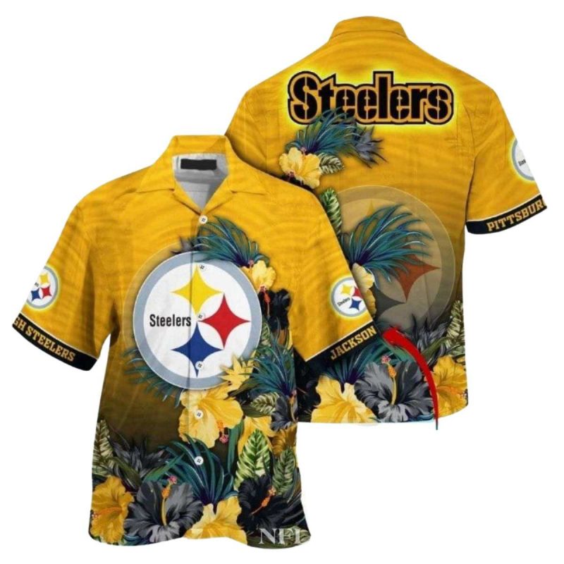 Pittsburgh Steelers Golden Tropics Fanfare Hawaiian Shirt - Moonbestprint