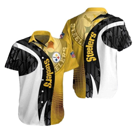 Pittsburgh Steelers Gridiron Glory Black And Yellow Hawaiian Shirt - Moonbestprint