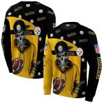 Pittsburgh Steelers Grim Vibe Gold Black AOP Sweatshirt - Moonbestprint