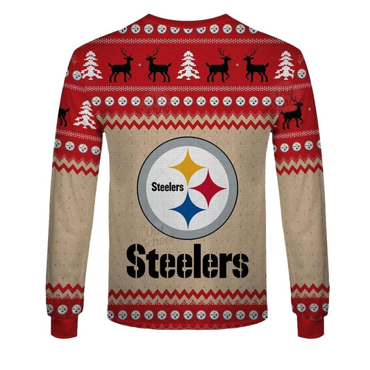 Pittsburgh Steelers Grinch Christmas Ugly Sweater Style AOP Sweatshirt - Moonbestprint