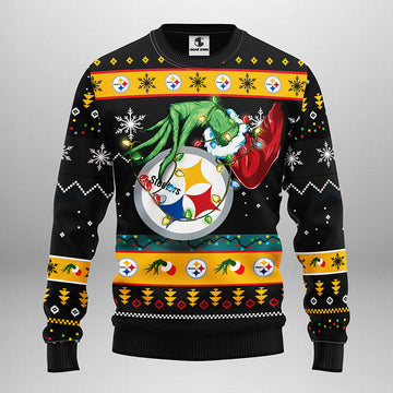 Pittsburgh Steelers Grinch Ugly Christmas Sweater Moonbestprint