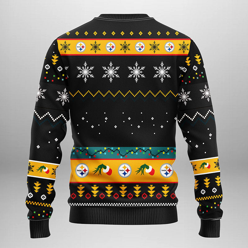 Pittsburgh Steelers Grinch Ugly Christmas Sweater Moonbestprint