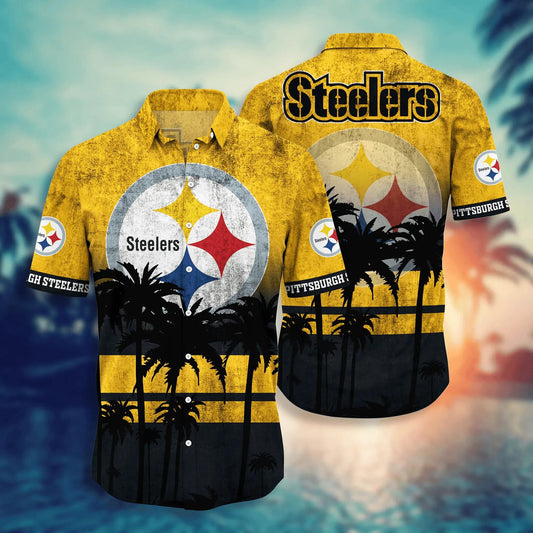 Pittsburgh Steelers Hawaii Shirt Short Style Hot Trending Summer, NFL Hawaiian Shirt Moonbestprint