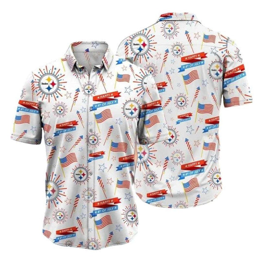 Pittsburgh Steelers Independence Day Fireworks Hawaiian Shirt - Moonbestprint