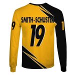 Pittsburgh Steelers Juju Smith Schuster No 19 Signature Yellow And Black AOP Sweatshirt - Moonbestprint