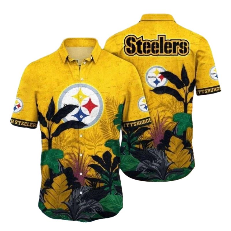 Pittsburgh Steelers Jungle Wild Foliage Hawaiian Shirt - Moonbestprint
