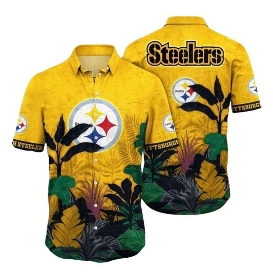 Pittsburgh Steelers Jungle Wild Foliage Hawaiian Shirt - Moonbestprint