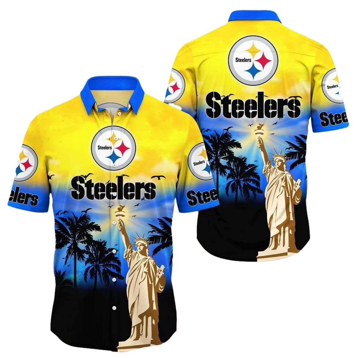Pittsburgh Steelers Liberties Flower Hawaiian Shirt - Moonbestprint