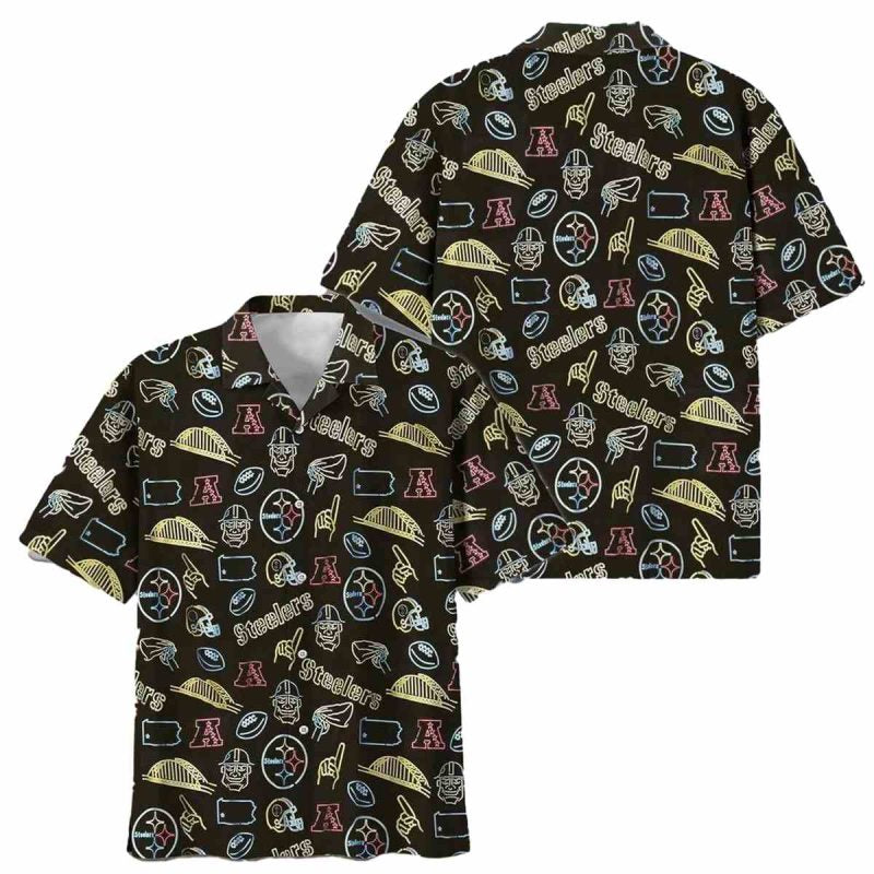Pittsburgh Steelers Logo And Game Day Vibes Hawaiian Shirt - Moonbestprint