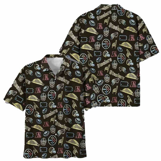 Pittsburgh Steelers Logo And Game Day Vibes Hawaiian Shirt - Moonbestprint
