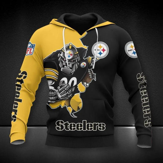 Pittsburgh Steelers Mascot All Over Print Hoodie, NFL Hoodie Moonbestprint