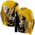 Pittsburgh Steelers Minnie Mouse Gold AOP Sweatshirt - Moonbestprint