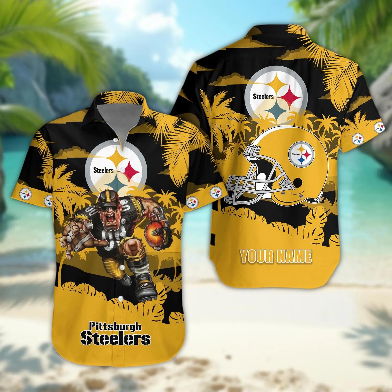 Pittsburgh Steelers Personalized Hawaiian Shirt, NFL Hawaiian Shirt Moonbestprint