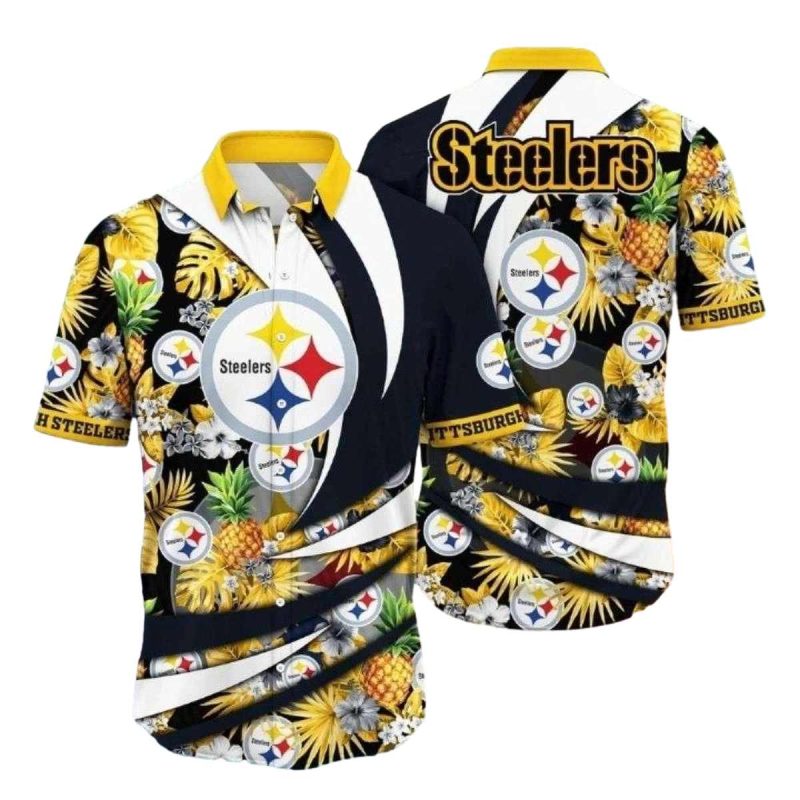 Pittsburgh Steelers Pineapple Blitz Tropical Hawaiian Shirt - Moonbestprint