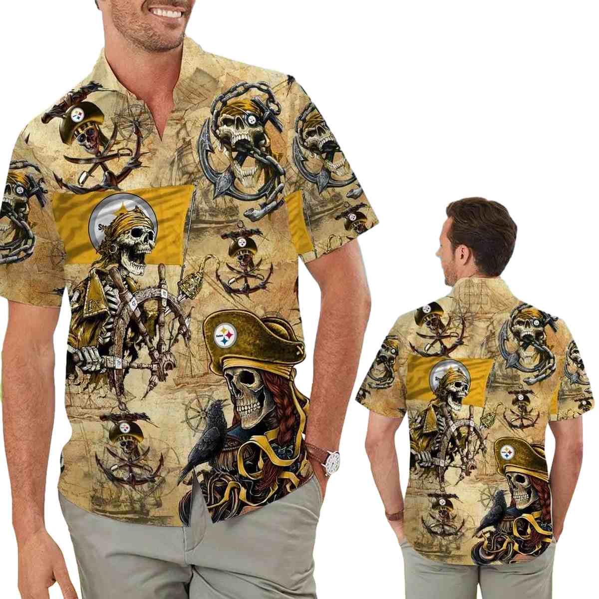 Pittsburgh Steelers Pirates Retro Summer 2025 Hawaiian Shirt - Moonbestprint