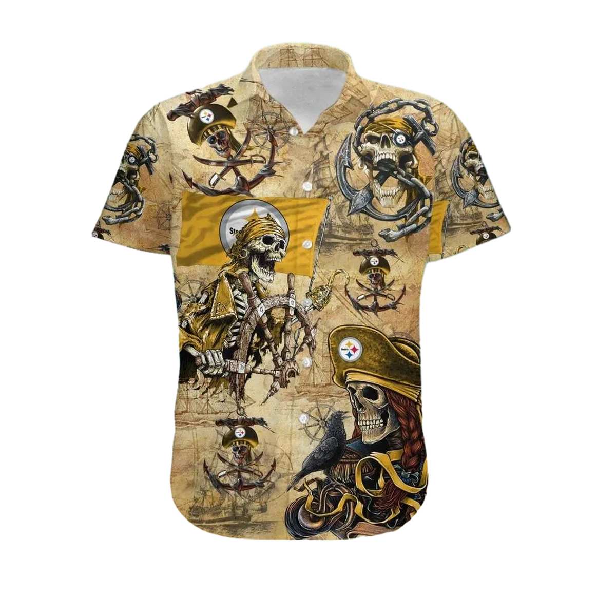 Pittsburgh Steelers Pirates Retro Summer 2025 Hawaiian Shirt - Moonbestprint