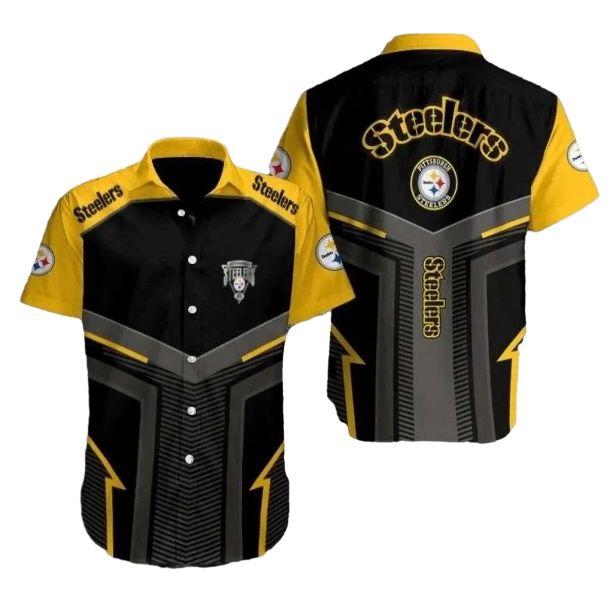 Pittsburgh Steelers Sharp Contrast Striking Hawaiian Shirt - Moonbestprint