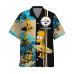 Pittsburgh Steelers Simpsons Surfing Hawaiian Shirt - Moonbestprint