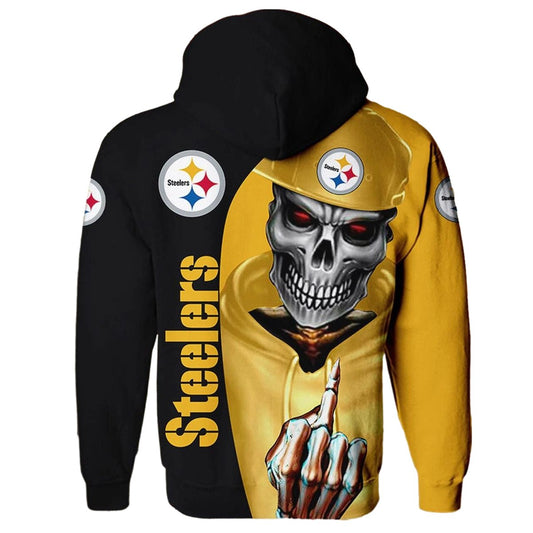 Pittsburgh Steelers Skull Cute AOP Hoodie - Moonbestprint