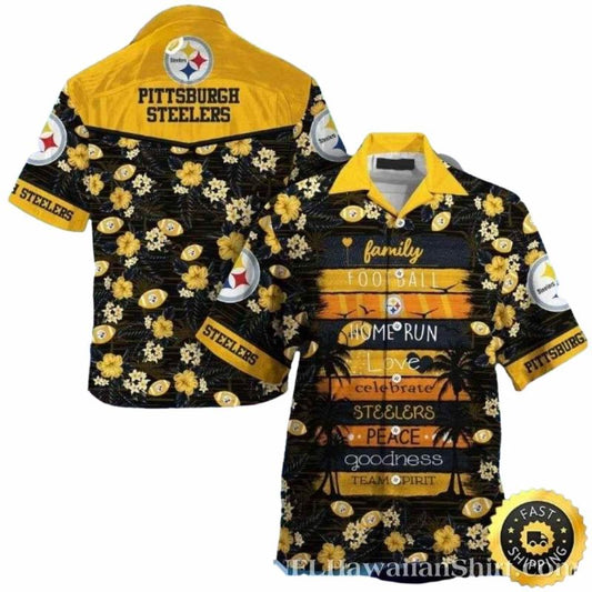Pittsburgh Steelers Sunset Festivities Family Hawaiian Shirt - Moonbestprint