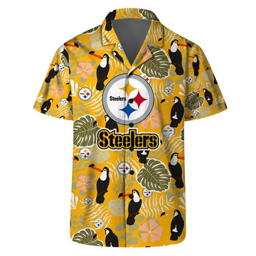 Pittsburgh Steelers Team Logo Pattern Champions Hawaiian Shirt, NFL Hawaiian Shirt Moonbestprint