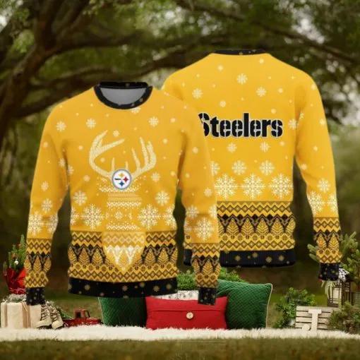 Pittsburgh Steelers Teams Reindeer Knitted Sweater For Christmas, NFL Chritsmas Sweater Moonbestprint