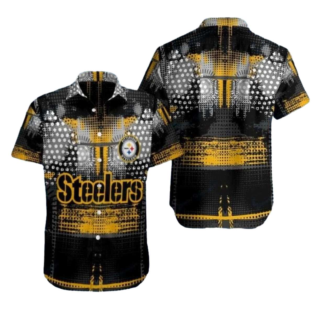 Pittsburgh Steelers Tech Inspired Black Hawaiian Shirt - Moonbestprint