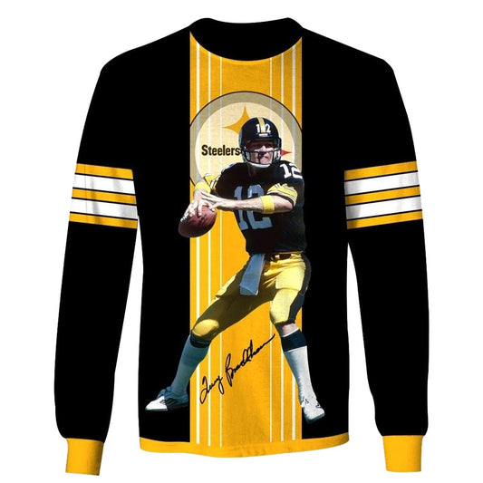 Pittsburgh Steelers Terry Bradshaw No 12 Signature AOP Sweatshirt - Moonbestprint