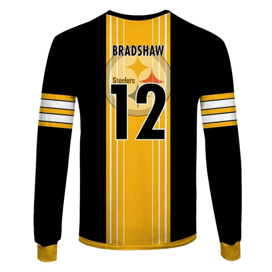 Pittsburgh Steelers Terry Bradshaw No 12 Signature AOP Sweatshirt - Moonbestprint