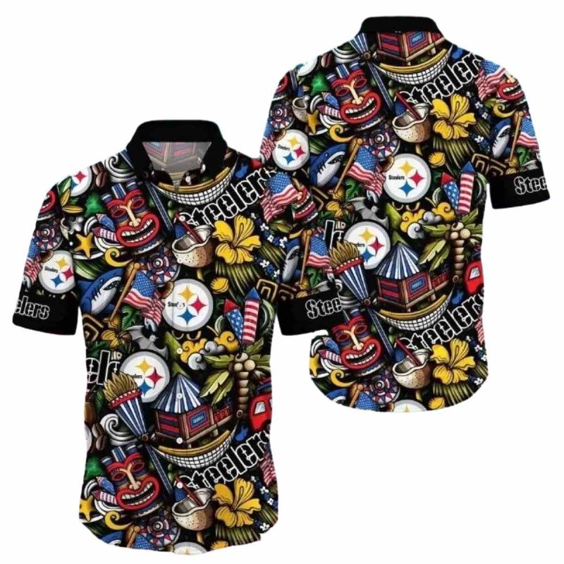 Pittsburgh Steelers Tiki Carnival And Football Fest Hawaiian Shirt - Moonbestprint