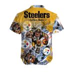 Pittsburgh Steelers Tropical Floral America Flag Mascot Hawaiian Shirt - Moonbestprint