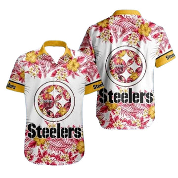 Pittsburgh Steelers Tropicana Pink Flair Hawaiian Shirt - Moonbestprint