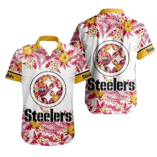 Pittsburgh Steelers Tropicana Pink Flair Hawaiian Shirt - Moonbestprint