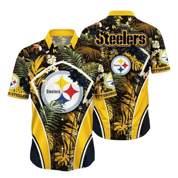 Pittsburgh Steelers Twilight Tropics Silk Touch Hawaiian Shirt - Moonbestprint