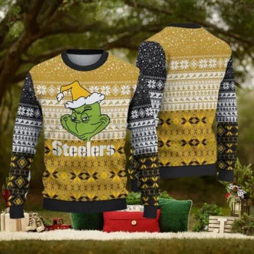 Pittsburgh Steelers Ugly Christmas Grch Xmas Sweater, NFL Chritsmas Sweater Moonbestprint