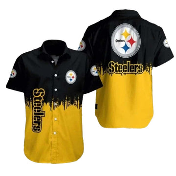 Pittsburgh Steelers Urban Splash Black Yellow Hawaiian Shirt - Moonbestprint