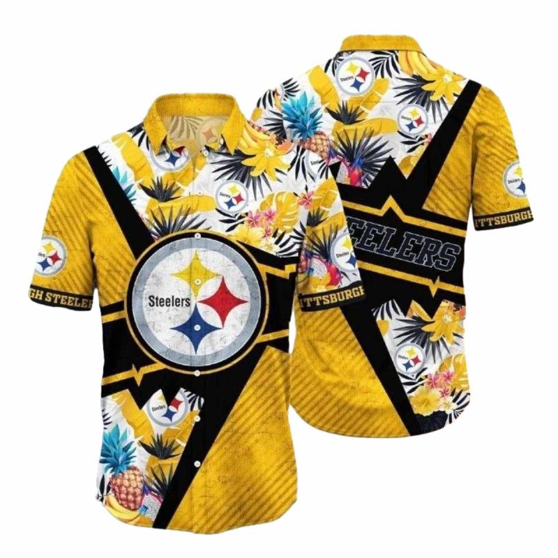 Pittsburgh Steelers Vibrant Floral Fan Hawaiian Shirt - Moonbestprint