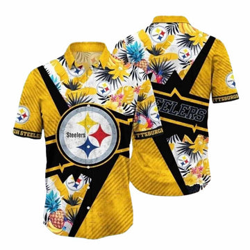 Pittsburgh Steelers Vibrant Floral Fan Hawaiian Shirt - Moonbestprint
