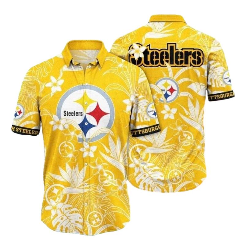 Pittsburgh Steelers Vibrant Tropical Gold Hawaiian Shirt - Moonbestprint