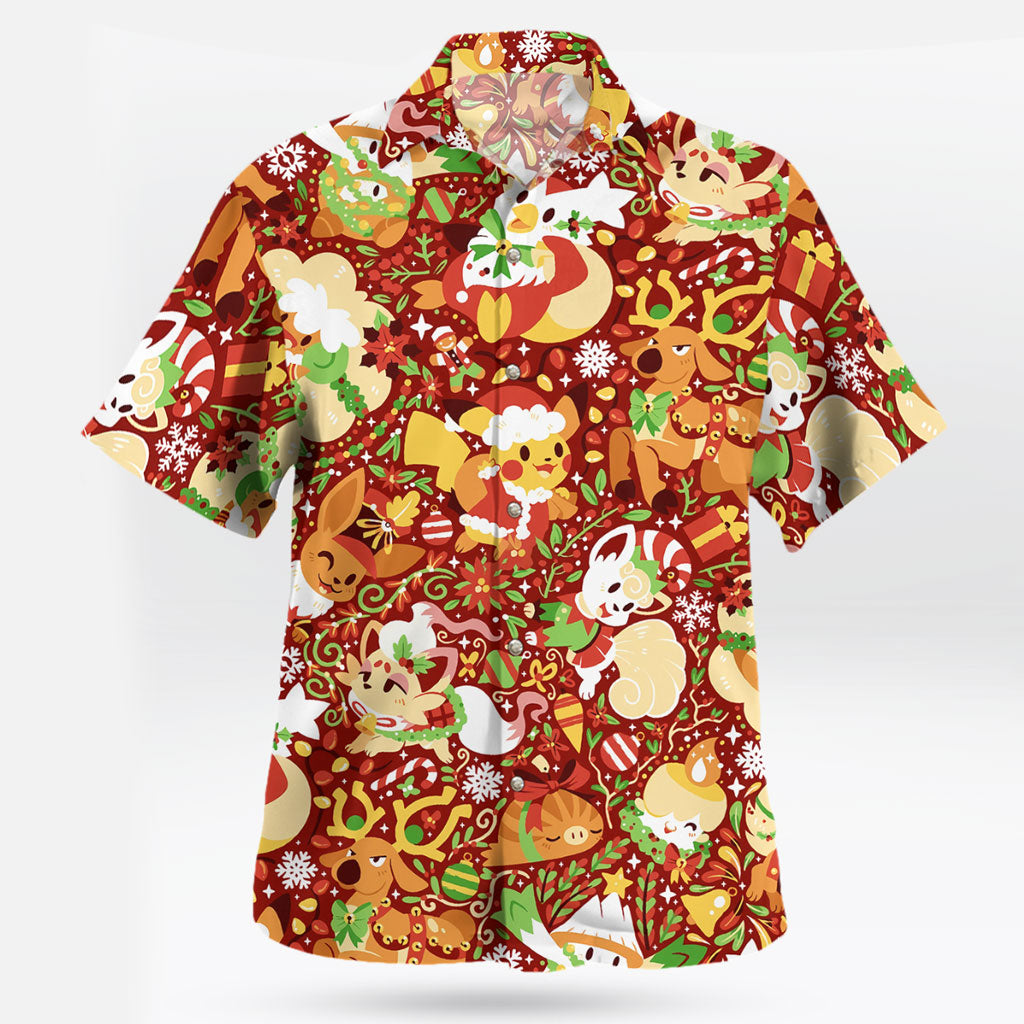 Pokemon Christmas Hawaiian Shirt Festive Tropical Style – Moonbestprint