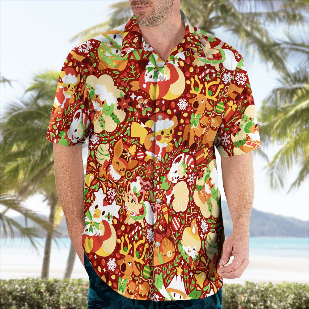 Pokemon Christmas Hawaiian Shirt Festive Tropical Style – Moonbestprint