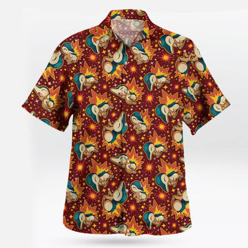 Pokemon Cyndaquil Fire Pattern Hawaiian Shirt – Moonbestprint